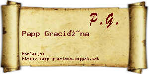 Papp Graciána névjegykártya